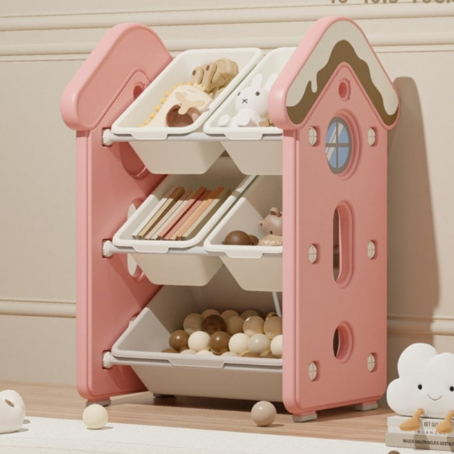 lilikoko 哩哩摳摳 甜點屋鐵桿收納架 組合1, 3層, 千禧粉