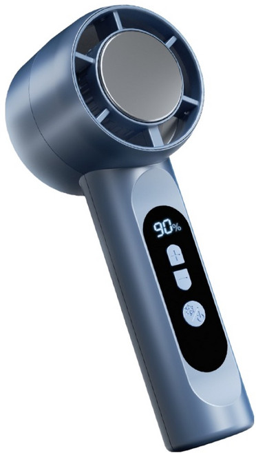 지파워 급속 냉각 에어컨 아이스터보 쿨러팬 무선 휴대용 손선풍기, SRS05, 블루