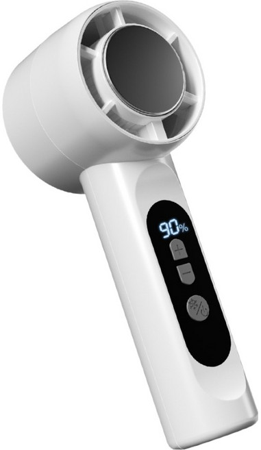 지파워 급속 냉각 에어컨 아이스터보 쿨러팬 무선 휴대용 손선풍기, SRS05, 화이트