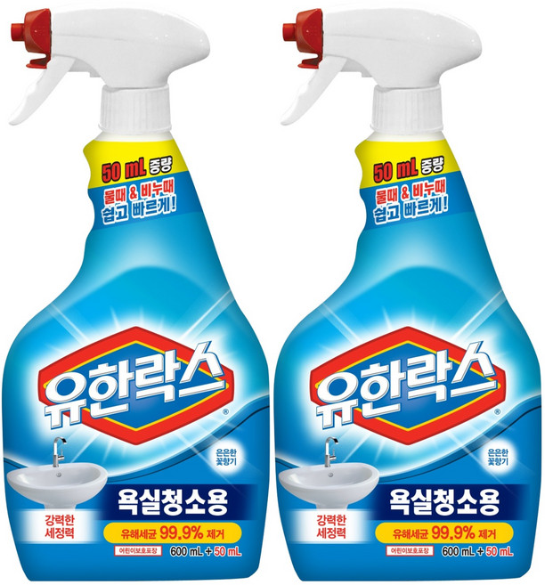 유한락스 욕실청소용 세정제, 650ml, 2개