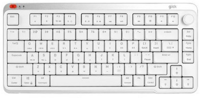 지클릭커 카일 로우프로파일 풀윤활 유무선 기계식 블루투스 텐키리스 키보드, 화이트, SPK80, 제조사축