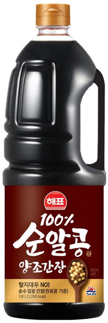 해표 순알콩 양조간장, 1개, 1.8L