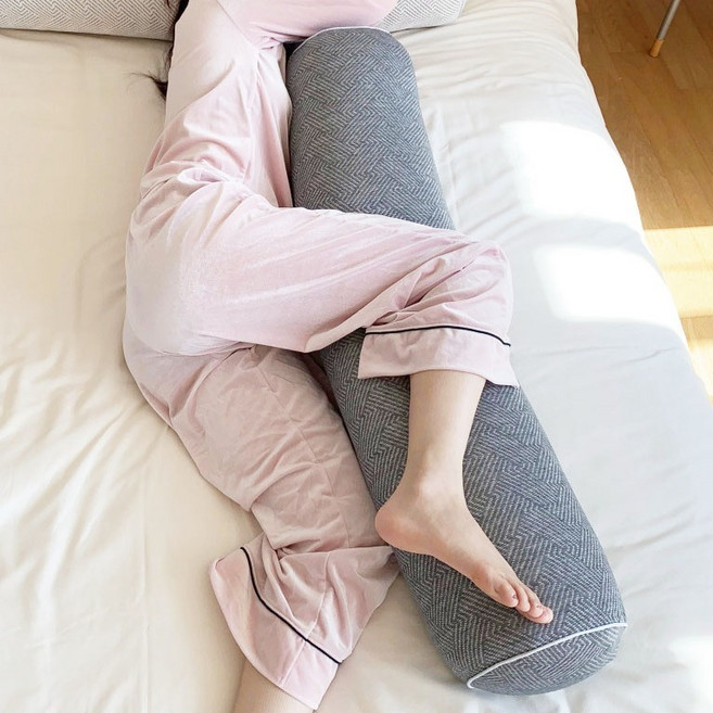 리브숨 누빔 삼중직 바디필로우 솜포함, 블루