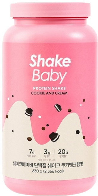 ShakeBaby 纖活蛋白奶昔粉 奶油餅乾口味, 1罐, 630g