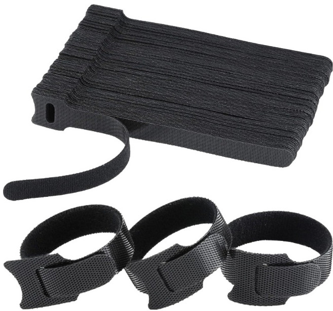 라온 초강력 벨크로 찍찍이 케이블타이 블랙, 50개