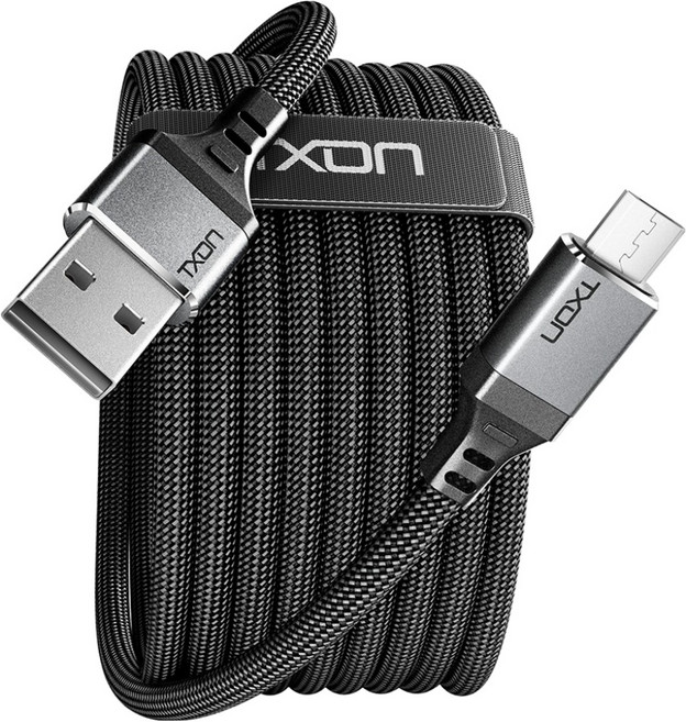 티엑스온 USB A to 마이크로 5핀 고속 충전 케이블, 1개, 블랙 + 그레이, 1.2m