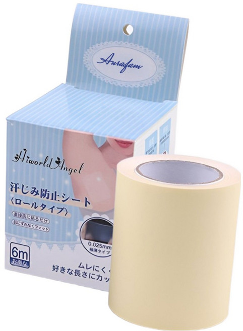 아우라팸 초초박형 얇은 겨드랑이 발 땀흡수 일회용 필름 7.2cm x 6m, 1개