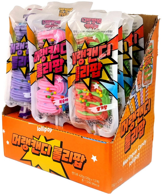 머랭캔디 롤리팝 35g 4종 x 3p 세트, 420g, 1세트