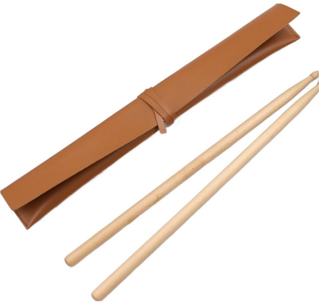 대성 가죽 드럼스틱 슬리브 매듭형 케이스, 브라운, 1개