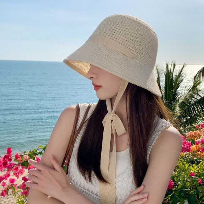 네오바트 레이스업 리본 버킷햇