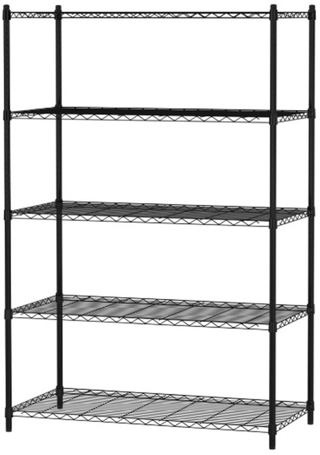 KI WISH 居家生活 輕型1架兩用組合式層架 5層架/2層架 + 3層架, 黑色, 5層
