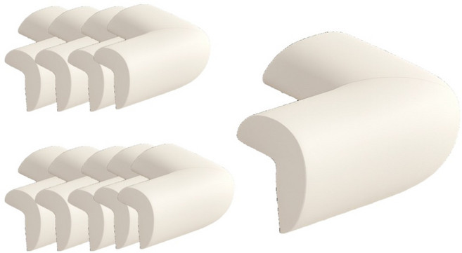 두꺼운 모서리 보호 쿠션 안전 가드, 화이트, 10개