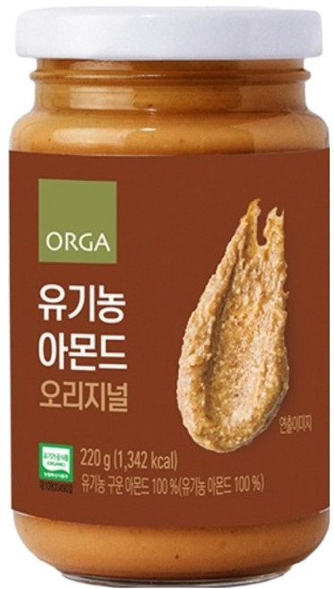올가홀푸드 유기농 아몬드 오리지널 넛스프레드, 220g, 1개