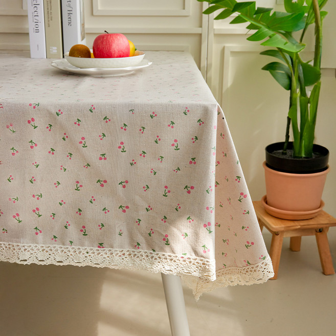 리빙공감 미니패턴 방수 식탁보, 미니체리, 6인용(220 x 150 cm), 1개