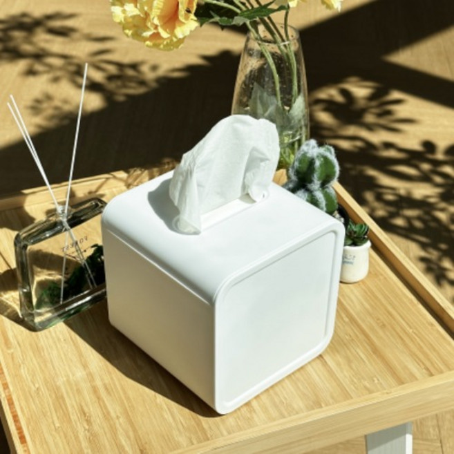 휴즈리버 각티슈 두루마리 휴지 케이스, 화이트, 1개