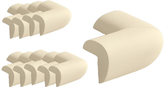 두꺼운 모서리 보호 쿠션 안전 가드, 베이지, 10개