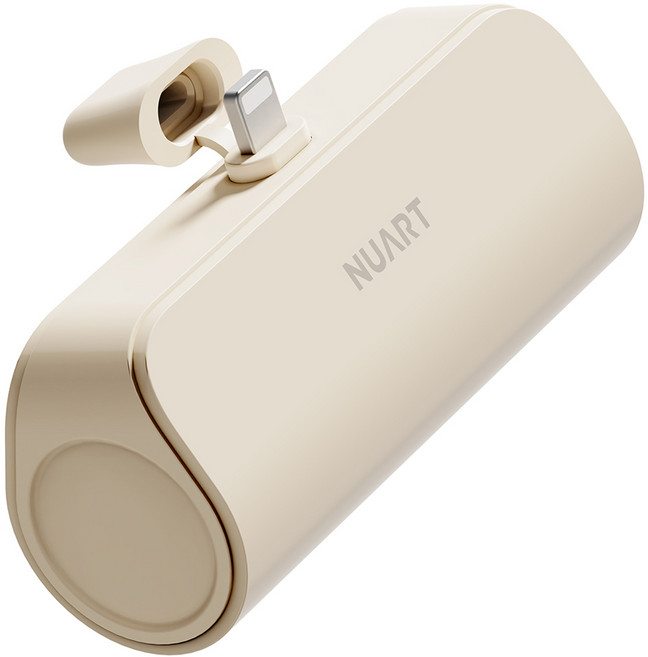 누아트 도킹형 미니 보조배터리 5000mAh, SPE-PA5GPQ8P(애플8핀), 아이보리