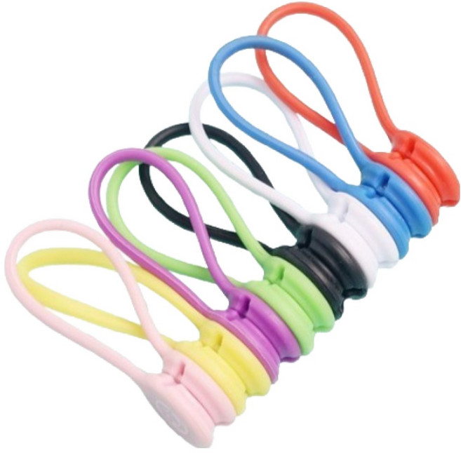 프렌지 실리콘 자석 색깔별 스마일 케이블타이 8종 세트, 울트라 블랙, 러블리 핑크, 레몬 옐로, 마린 블루, 크림 화이트, 프레시 그린, 인디안 레드, 바질 퍼플, 1세트