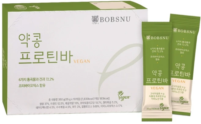 서울대밥스누 약콩 비건 단백질 프로틴바 10p, 350g, 1개 - 쿠팡