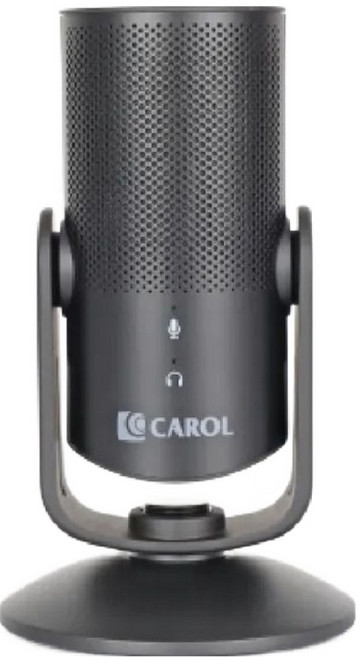 CAROL 佳樂 有線直播錄音用桌上型智慧觸控麥克風, 黑色, USB-100C
