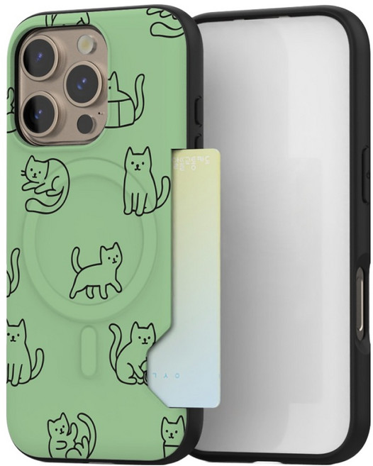 CASE PACIFIC Black Line Doodle MagSafe 卡片收納防撞手機殼