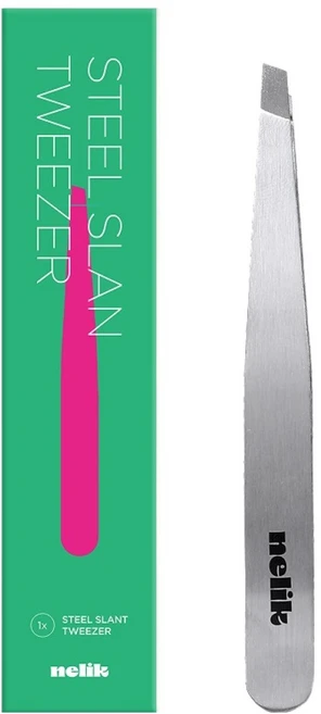 넬릭 전문가용 눈썹 사선형 트위저 족집게, 1개, 실버 - 쿠팡
