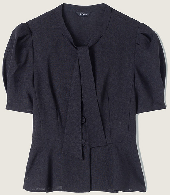 Roem 女款西裝外套式領結襯衫
