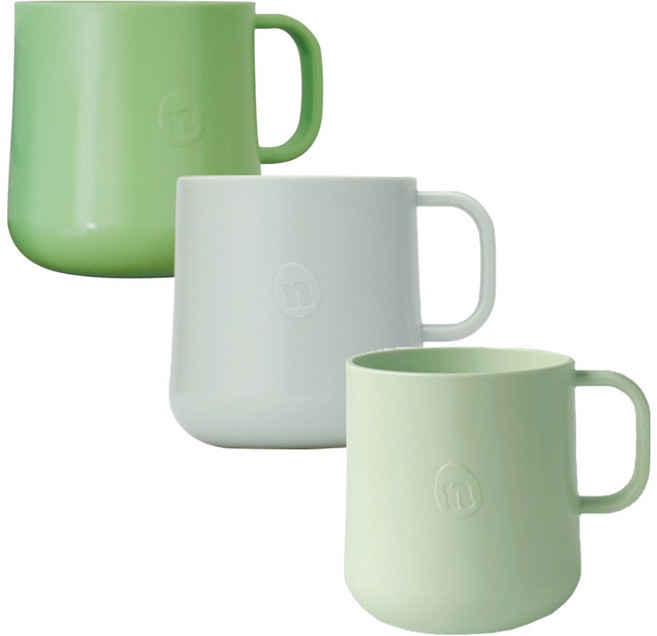 네스틱 유아용 컵 3종 세트, 올리브그린 + 민트 + 루미너리그린, 1세트, 200ml