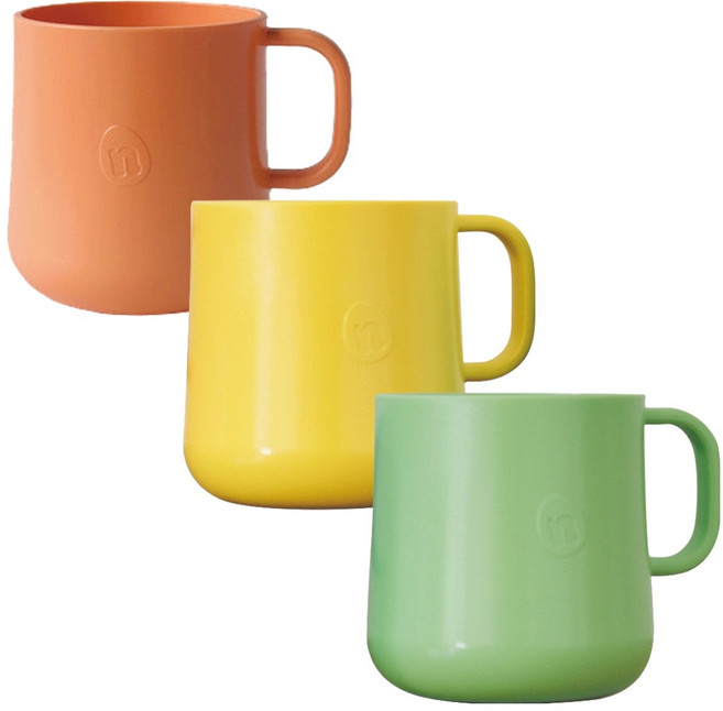 네스틱 유아용 컵 3종 세트, 피치퍼즈 + 레몬옐로우 + 올리브그린, 1세트, 200ml