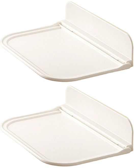 솔브리빙 다용도 접이식 욕실 잡화 선반, 화이트, 2개