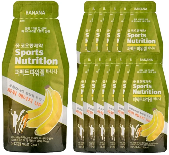 코오롱제약 스포츠뉴트리션 퍼펙트파워젤 바나나, 40g, 12개 - 쿠팡