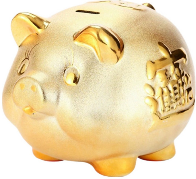 마메 황금돼지 저금통 개업선물 인테리어 선물 복돼지 대형, 골드, 1개