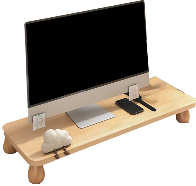 小麥購物 木質螢幕增高架 L1223 60 x 20cm, 原木色