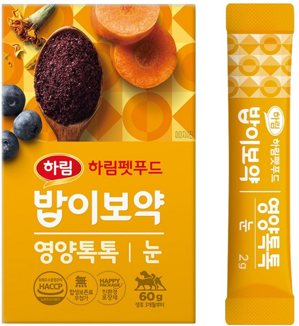 하림펫푸드밥이보약 반려동물 영양톡톡 영양제, 60g, 눈물개선/눈건강, 1개