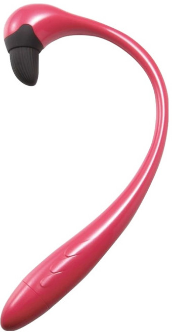 日本 ATEX Lourdes火鶴造型手持接觸式背部震動按摩器 AX-KXL3200, 山茶紅