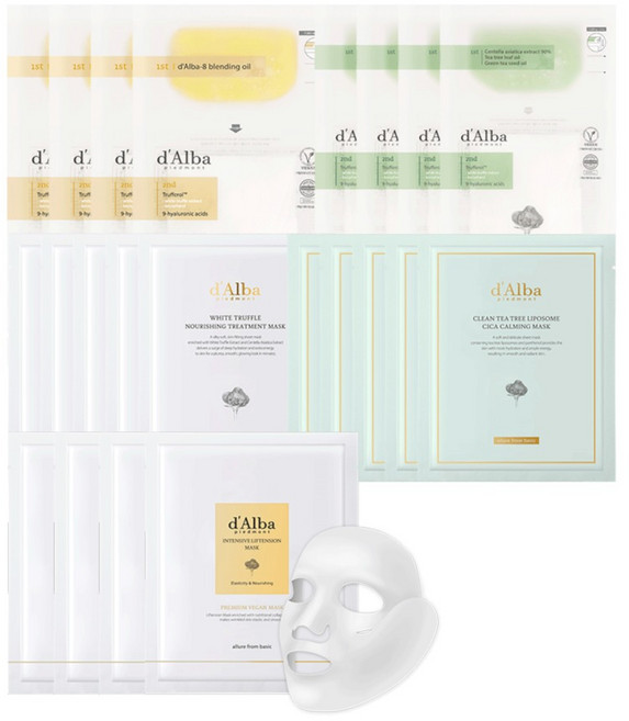 달바 마스크 팩 너리싱 5p + 시카 5p + 진정 4p + 영양 4p + 리프텐션 4p 세트, 1세트