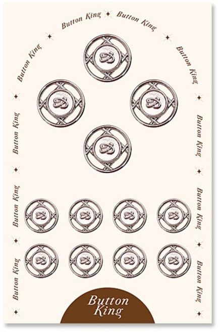 동대문단추왕 여성용 정장 사출 단추 15mm 8p + 21mm 4p 세트 뮬란, 니켈, 1세트