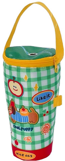 뷰레이터닷컴 랑티 보온보냉 물병가방, 그린 + 닥스훈트, 1개