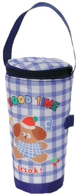 뷰레이터닷컴 랑티 보온보냉 물병가방, 네이비 + 강아지, 1개