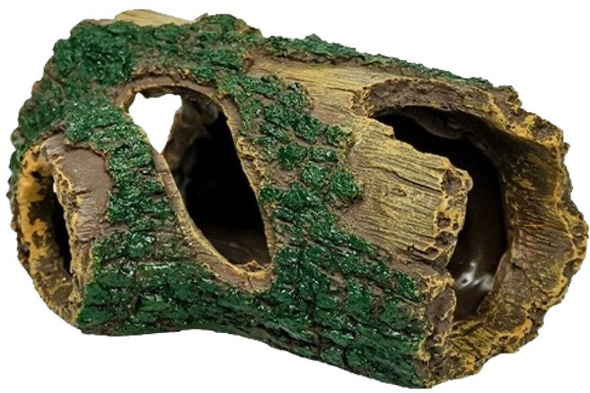 랜보어 파충류 이끼 통나무 모형 은신처, 우드, 1개