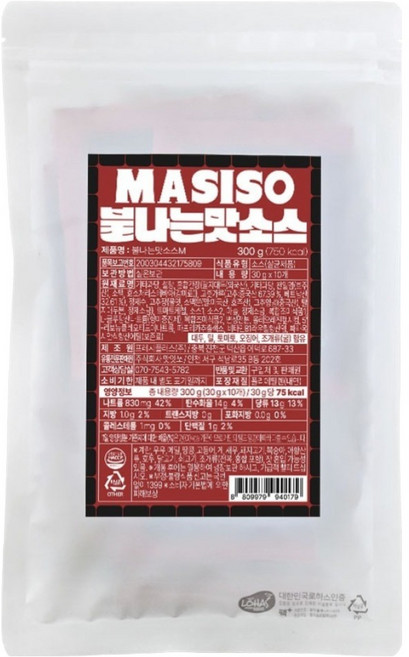 맛잇쏘 떡볶이소스 불나는맛 10p, 300g, 1개