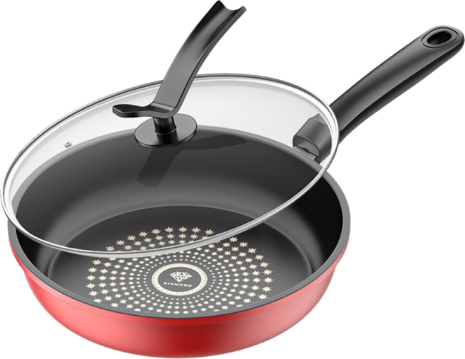 ANDY MAY2 電磁爐適用晶鑽超輕量不沾煎鍋 附玻璃蓋 AM-D906, 1個, 28cm