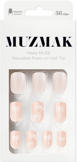 뮤즈마크 리유저블 레귤러 스퀘어 네일팁 세트, 1세트, 실루엣