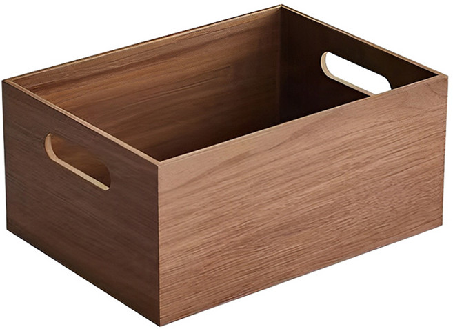 好物良品 高品質日本原木整理收納箱置物盒 小, 黑胡桃木, 1個