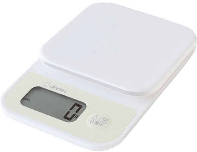 dretec 日本小窩速量型廚房電子料理秤 1g/1kg 日文按鍵 KS-615WT 白色, 1個