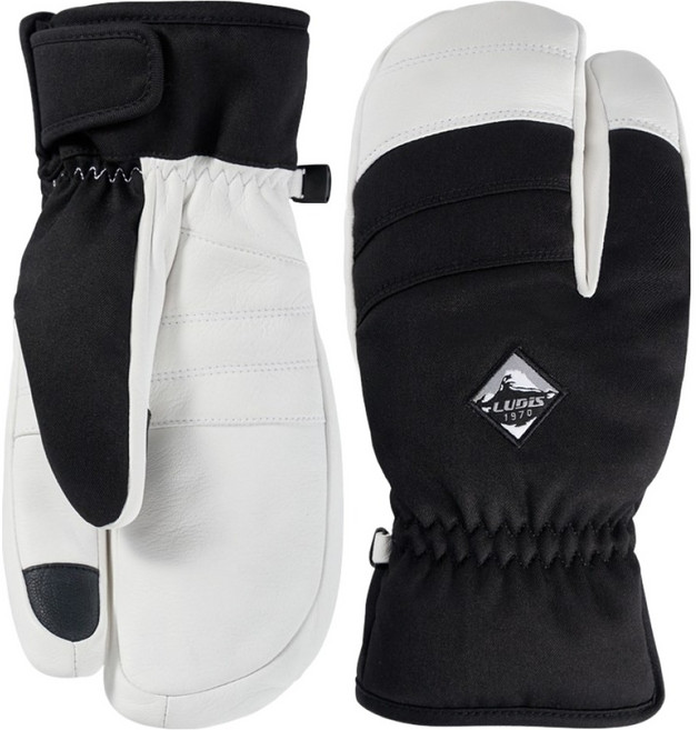 루디스 컴포트핏 데님 스키 보드 삼지 방한 장갑 양손착용 세트 LUP01UG05, BLACK, 1세트