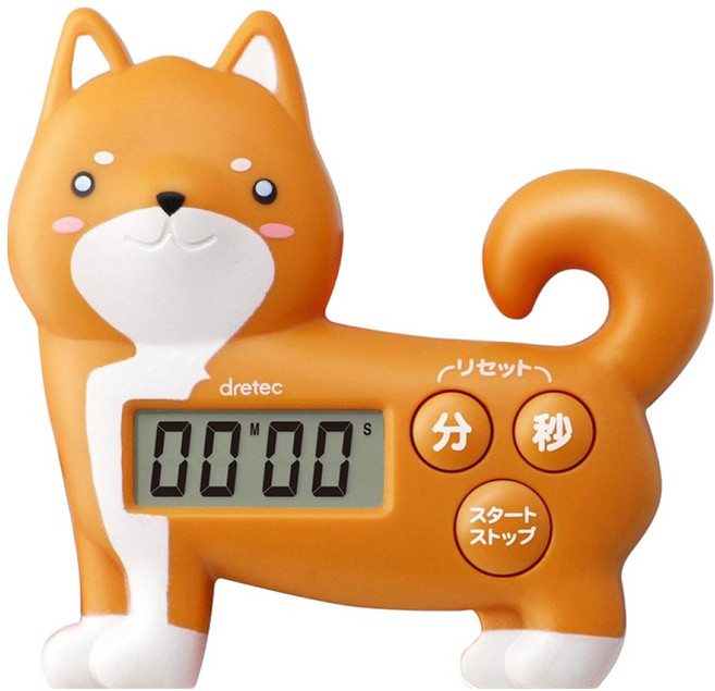dretec 日本新柴犬3電子計時器 99分59秒 日文按鍵 T-567BR 咖啡色, 1個