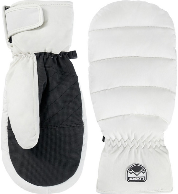 루디스 여성용 컴포트핏 스키 보드 엠보싱 벙어리 방한 장갑 양손착용 세트 LUP01LG01, WHITE, 1개