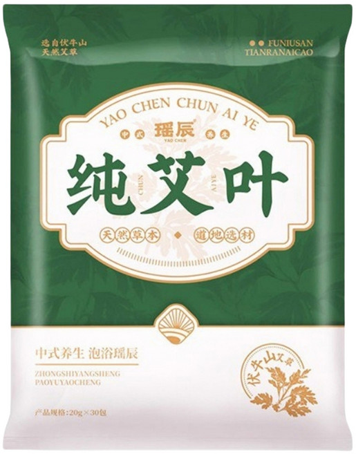 YAO CHEN 瑤辰 純艾葉泡澡包足浴包, 30個裝, 1組, 20g