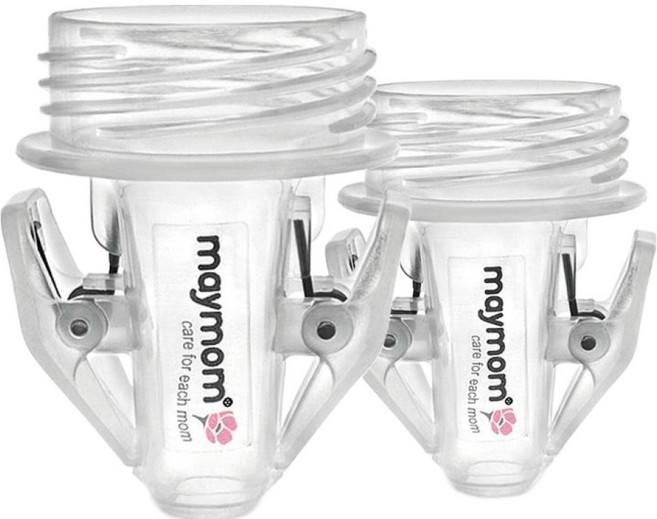maymom 母乳儲存袋轉接夾2件組 寬口徑喇叭罩適用, 1組, 2個母乳儲存袋轉接夾